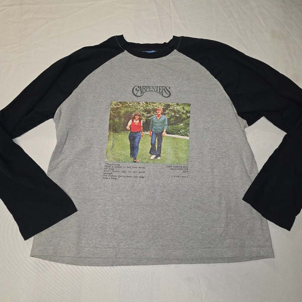 Carpenters Band The White Egg Raglan Long Sleeve Shirt Gray Black